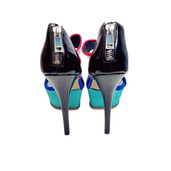 Bakers Color Block Blue Womens High Heel Stiletto Platform Sz 7M Patent Leather - Picture 4 of 12